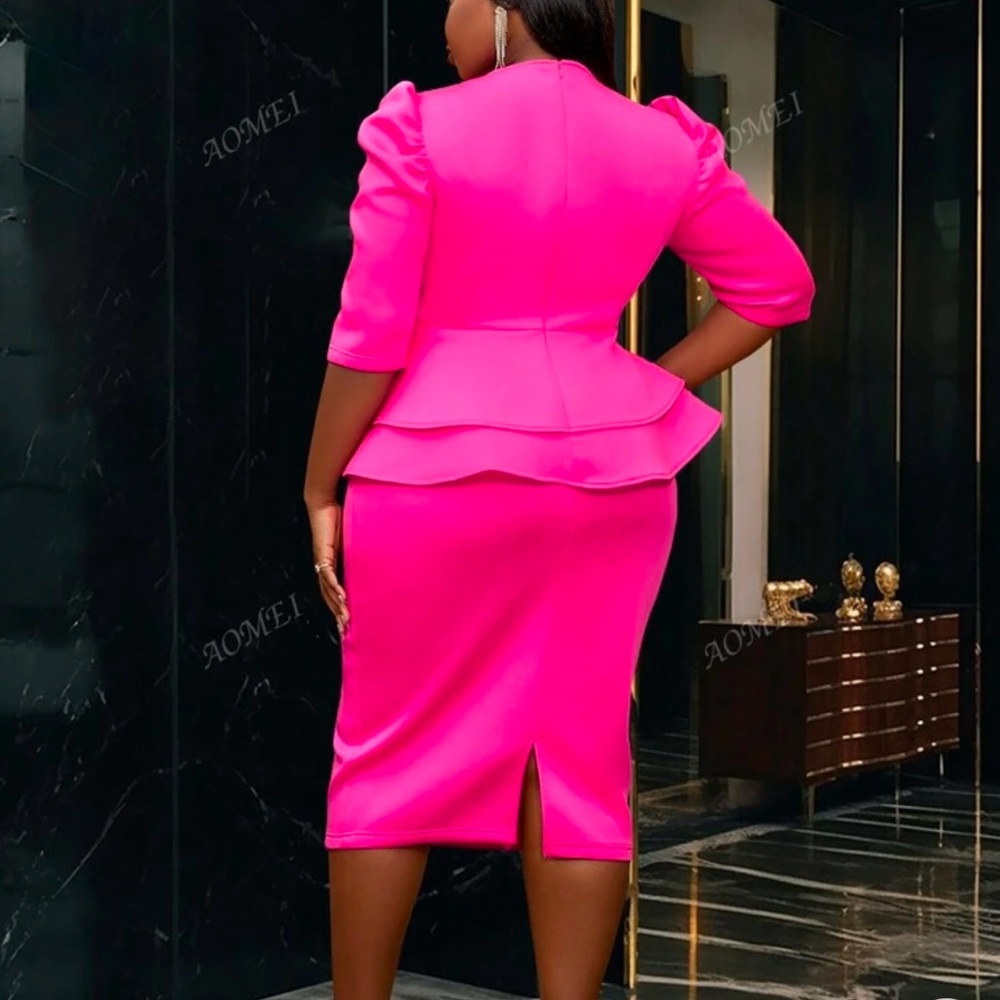 Pink Peplum Dress